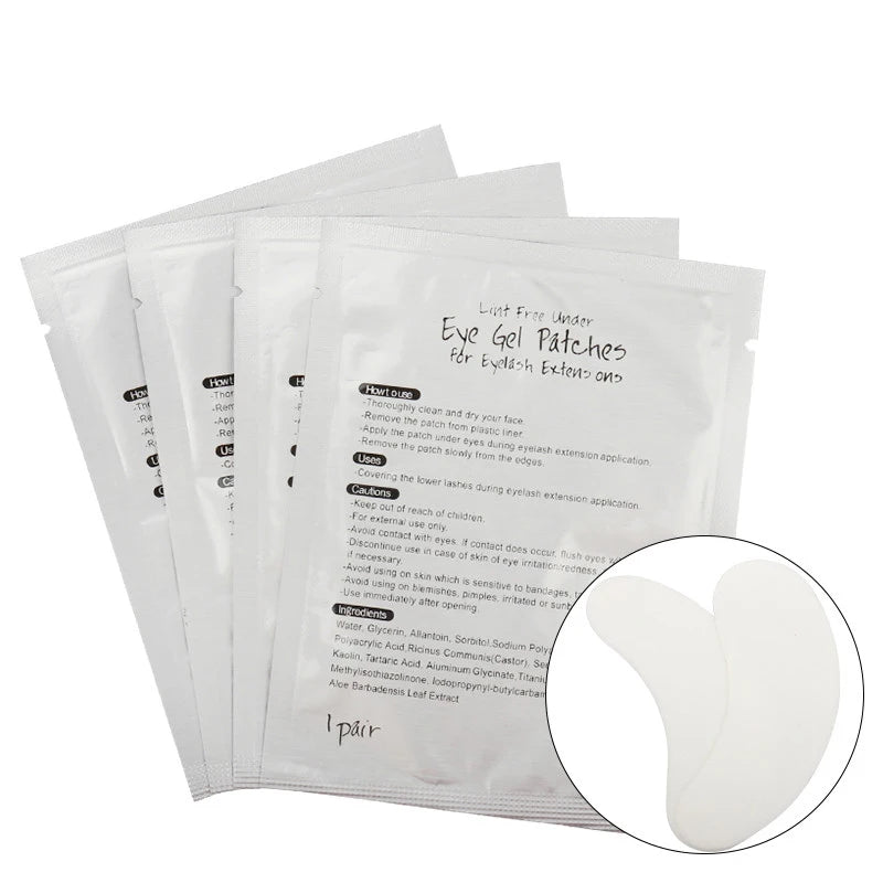 100 Pairs Eye Gel Pads Under Eye Patches Stickers Eyelash Extension Disposable Eye Lash Paper Patches Application Make Up Tools