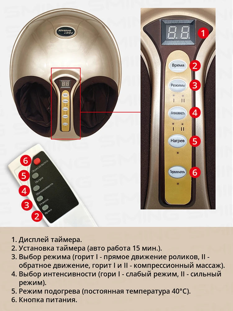 220V Electric Antistress 3D Shiatsu Kneading Air Pressure Foot Massager