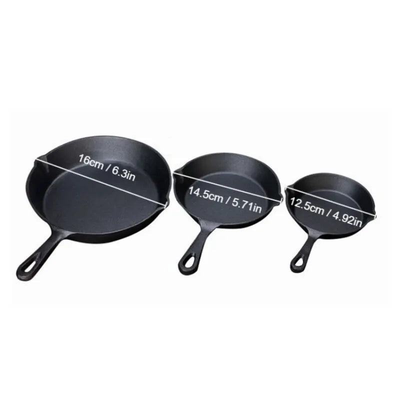 1Pc Small Frying Pan Cast Iron Uncoated Black For Food Frying, Cooking And Stir-Frying Kitchen Utensils Kitchen Helper