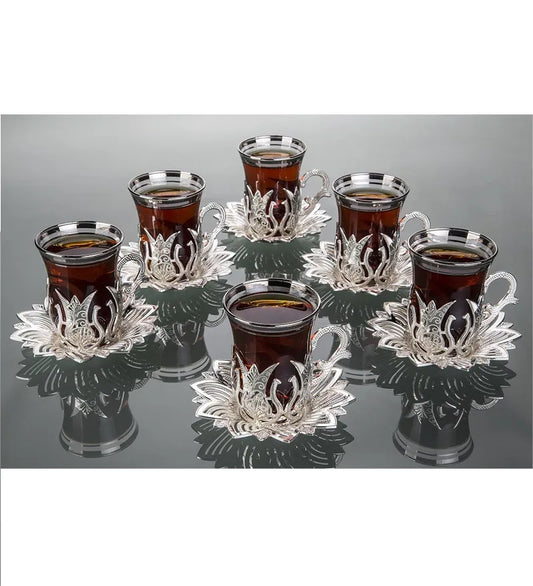 Turkish Tea Sets Arabic Cups Set Authentic Tea Sets Arabic Tea Sets of 6 Coffee Cups Set Espresso Sets Copper Tea Sets Tea Glass