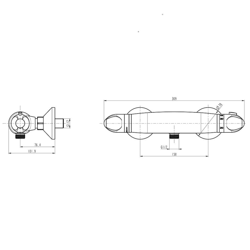 SCHÜTTE Douchemengkraan thermostatisch SUPRA chroomkleurig