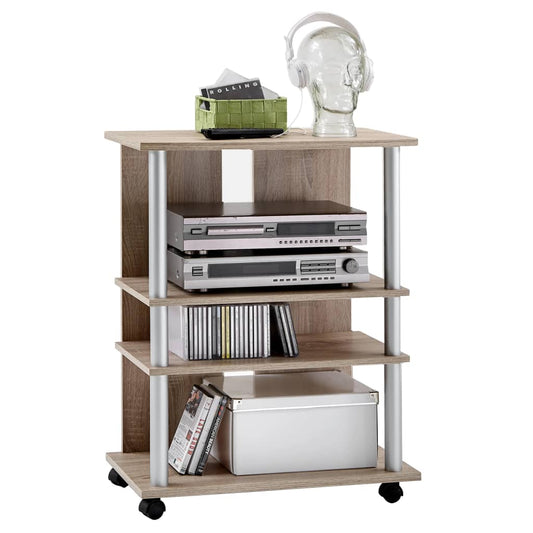 FMD Tv/hifi-kast met 3 vakken 65x40x79,2 cm eikenkleurig