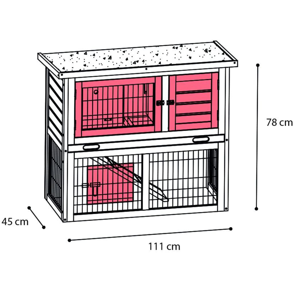 FLAMINGO Konijnenhok Loft Urban 111x45x78 cm