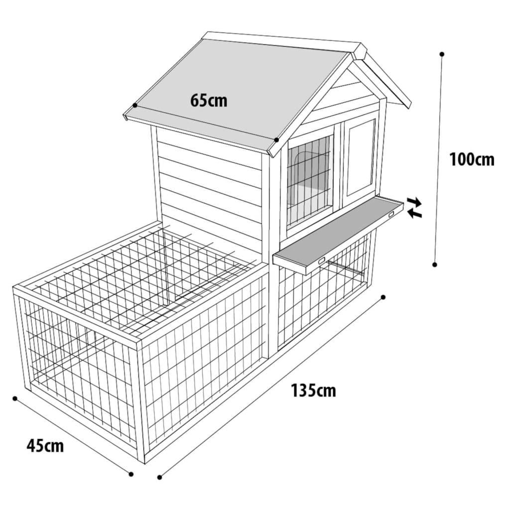 FLAMINGO Konijnenhok Salsa 135x65x100 cm bruin