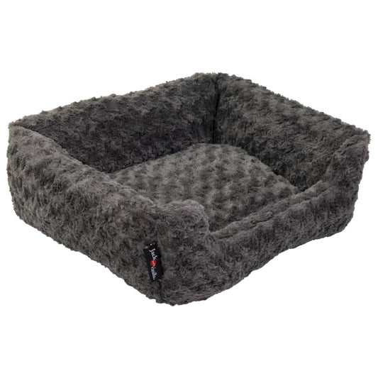 Jack and Vanilla Huisdierenbank Softy XS 50x43x17 cm rosette grijs