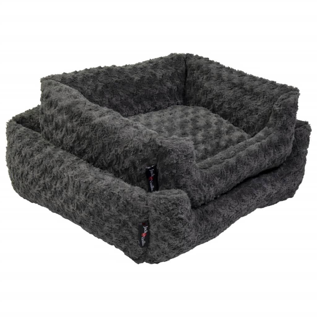 Jack and Vanilla Huisdierenbank Softy XS 50x43x17 cm rosette grijs