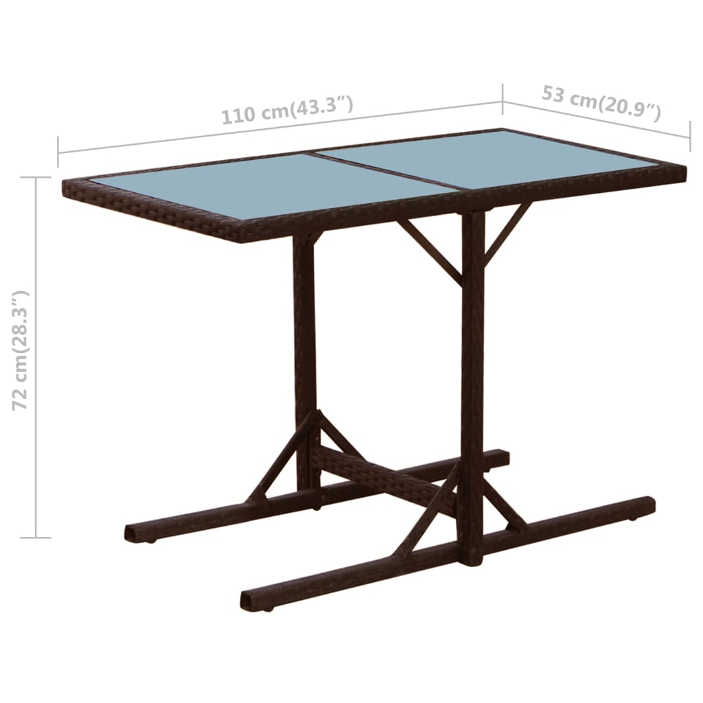 3-delige Bistroset met kussens poly rattan bruin