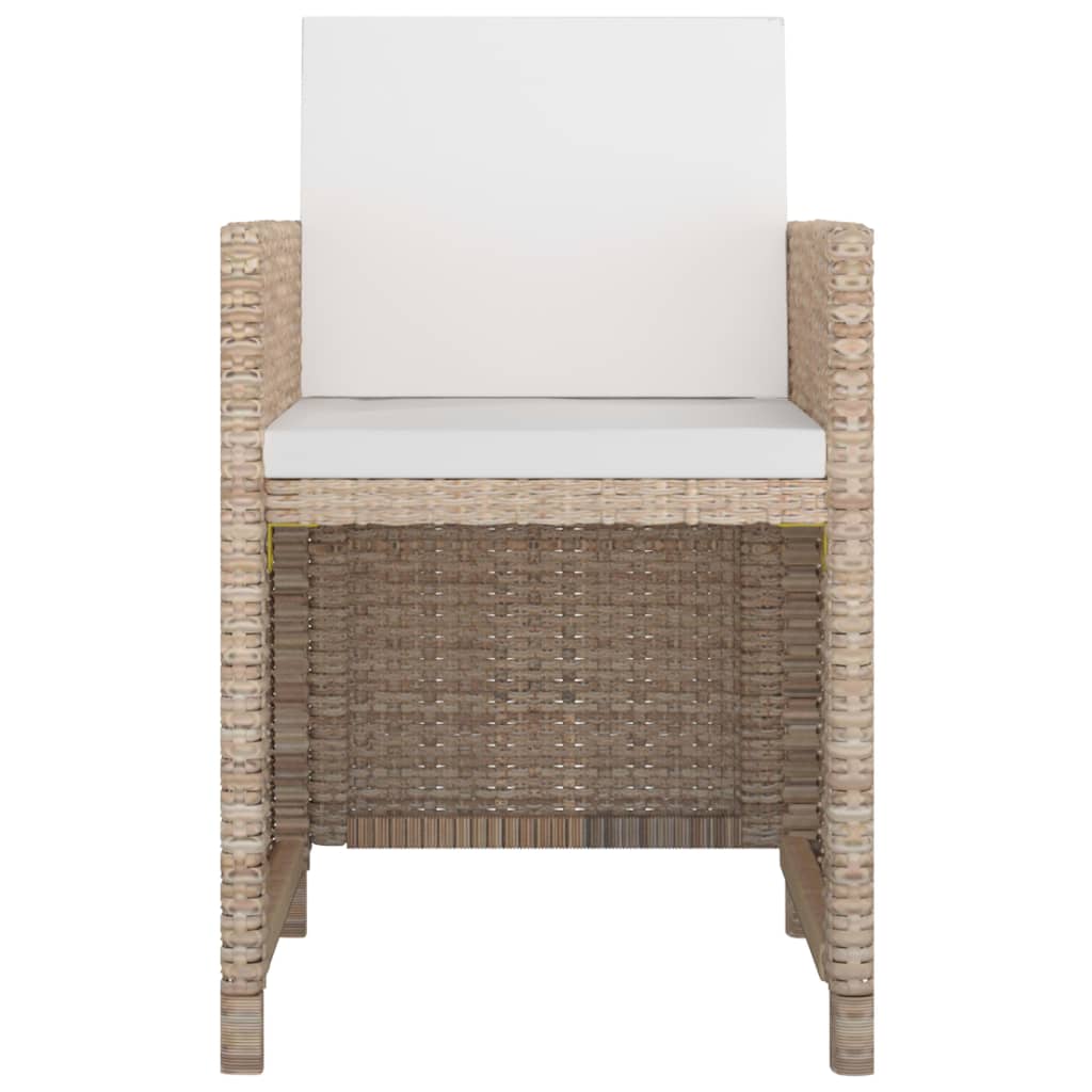 11-delige Tuinset met kussens poly rattan beige