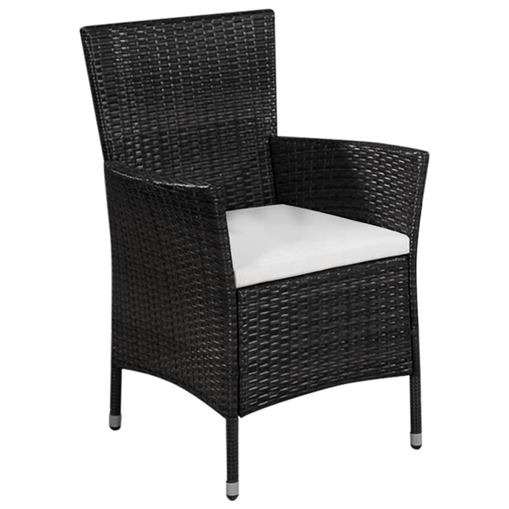 3-delige Bistroset poly rattan zwart