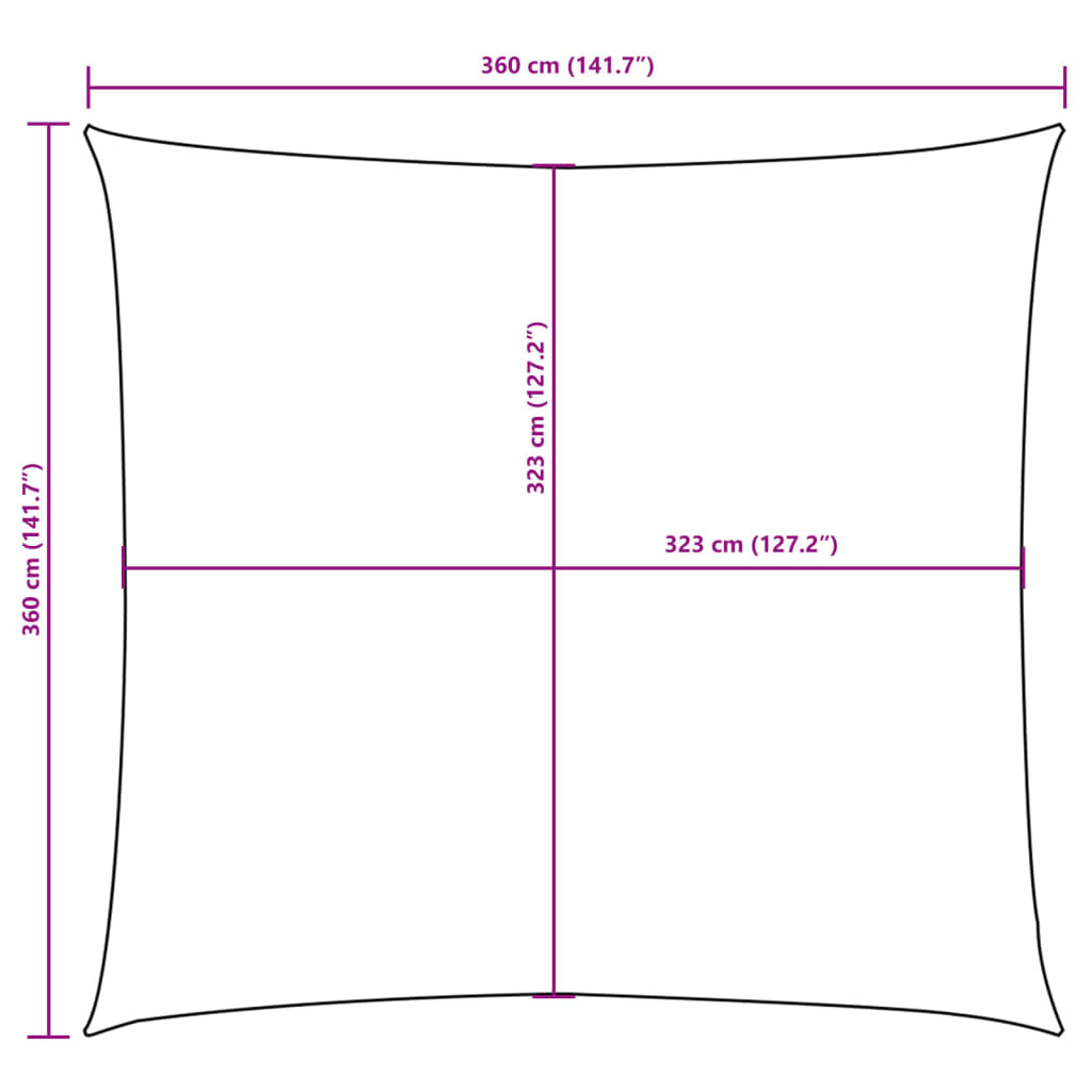 Zonnescherm vierkant 3,6x3,6 m oxford stof antracietkleurig