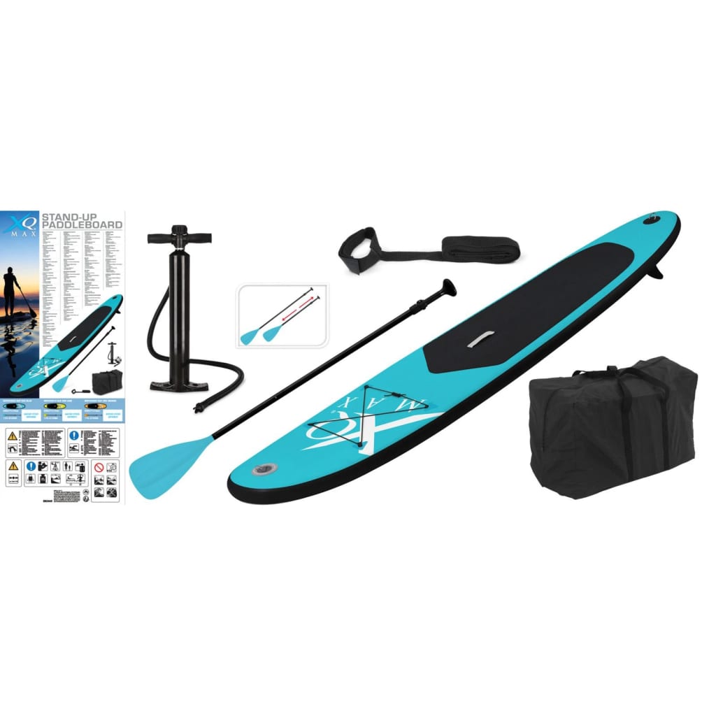 XQ Max Stand Up Paddleboard opblaasbaar 285 cm blauw en zwart