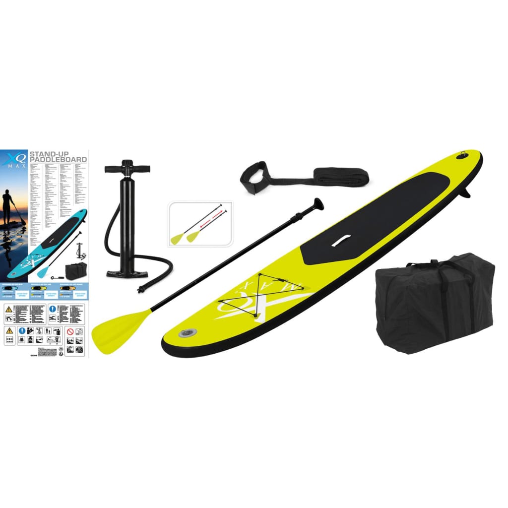 XQ Max Stand Up Paddleboard opblaasbaar 285 cm lime en zwart