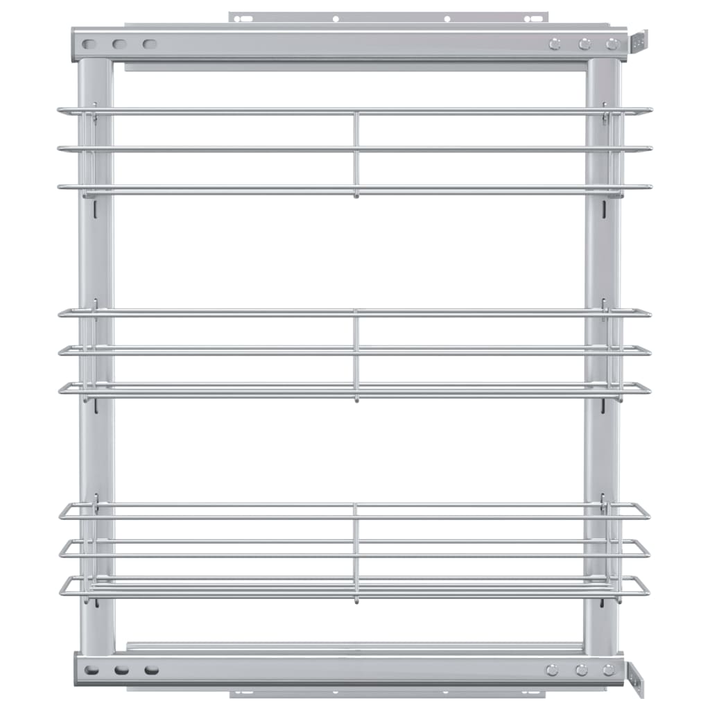 Draadmand uittrekbaar 3-laags 47x15,5x55,5 cm zilverkleurig