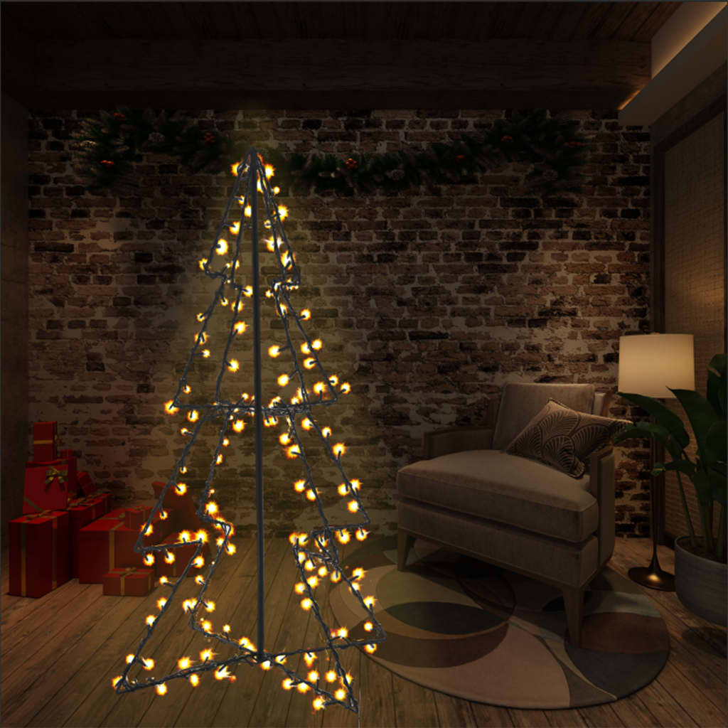 Kegelkerstboom 160 LED's binnen en buiten 78x120 cm