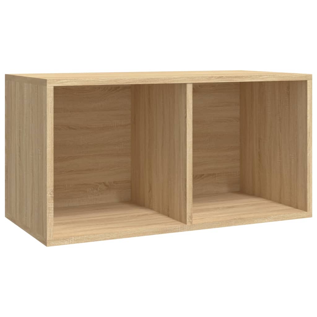 Opbergbox voor LP's 71x34x36 cm bewerkt hout sonoma eikenkleur