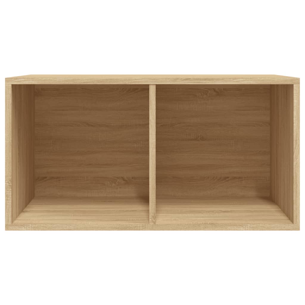 Opbergbox voor LP's 71x34x36 cm bewerkt hout sonoma eikenkleur