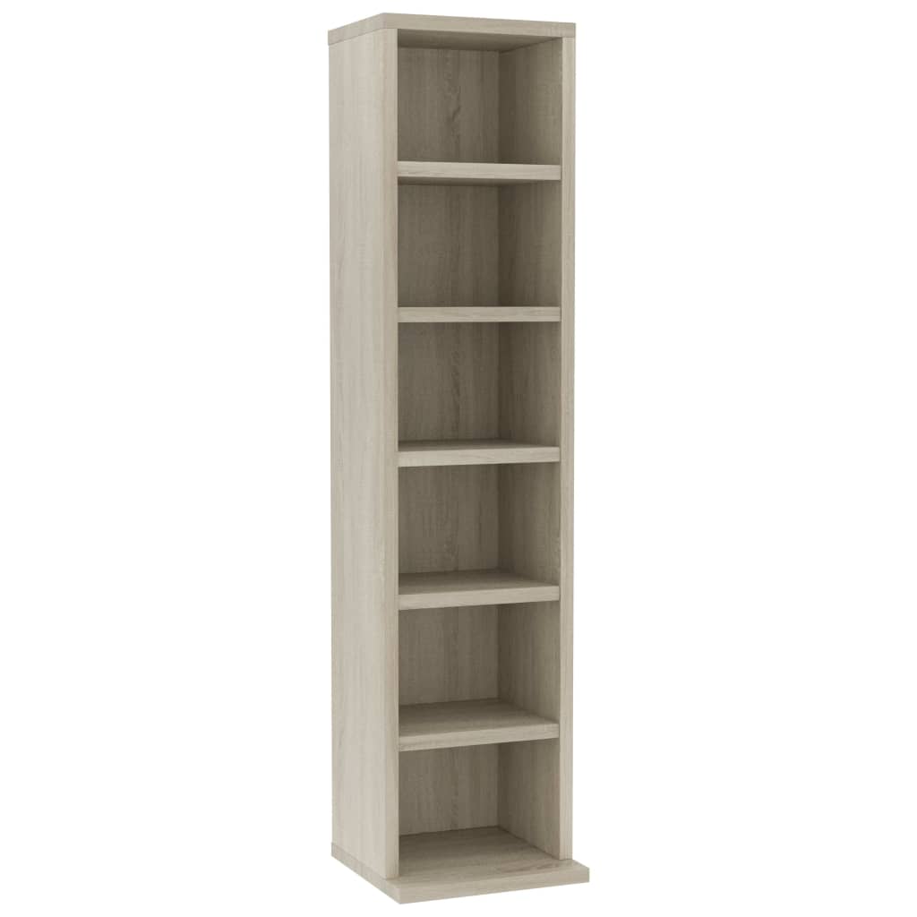 Cd-kast 21x20x88 cm bewerkt hout sonoma eikenkleurig