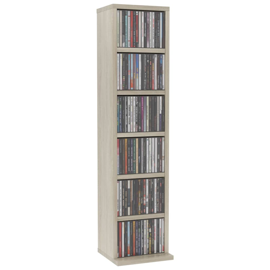 Cd-kast 21x20x88 cm bewerkt hout sonoma eikenkleurig