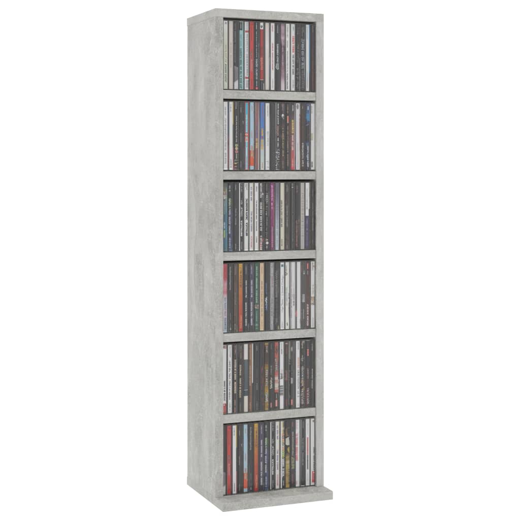 Cd-kast 21x20x88 cm bewerkt hout betongrijs