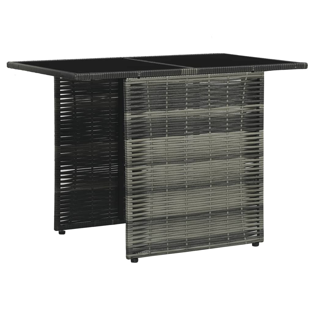 3-delige Bistroset met kussens poly rattan grijs