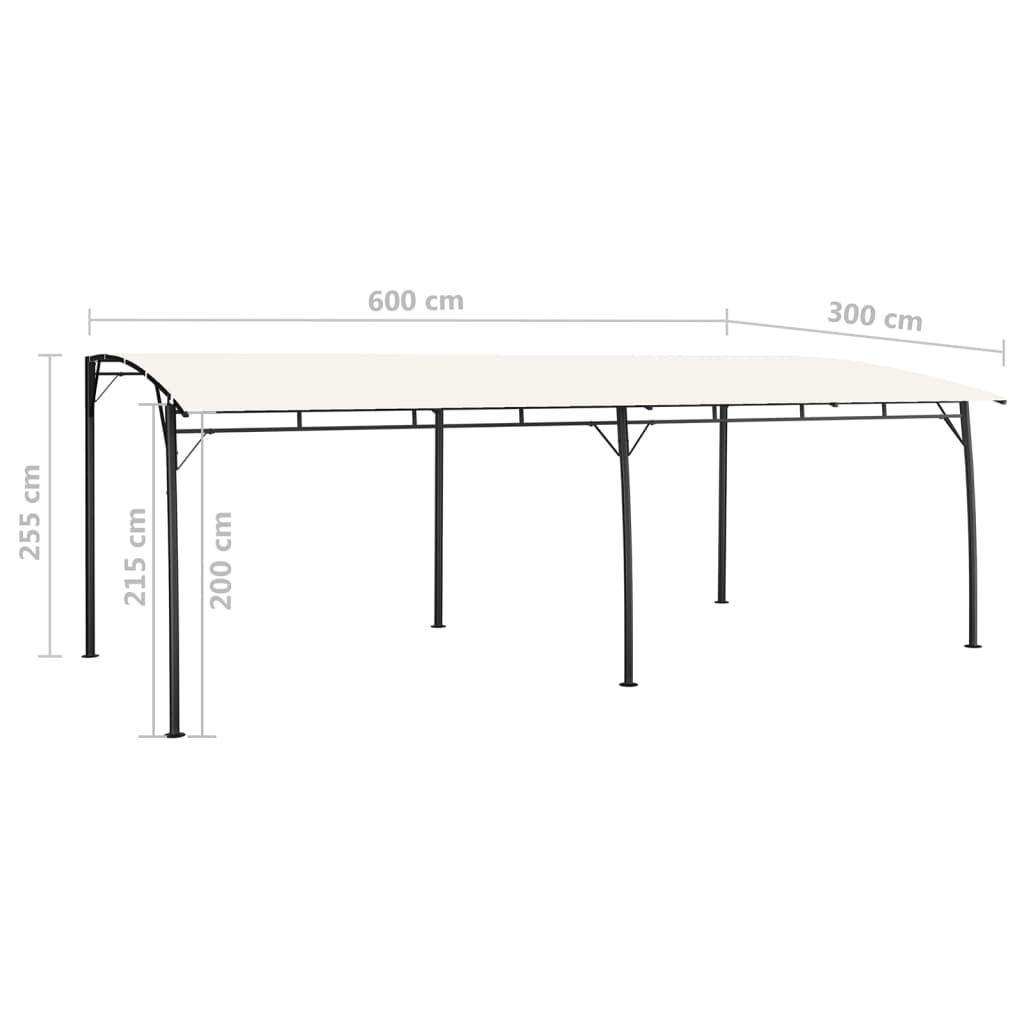 Zonneluifel 6x3x2,55 m crèmekleurig