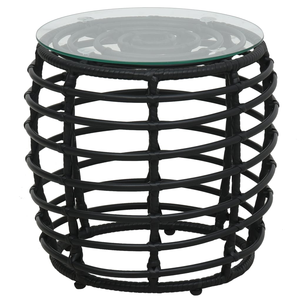 3-delige Bistroset poly rattan zwart