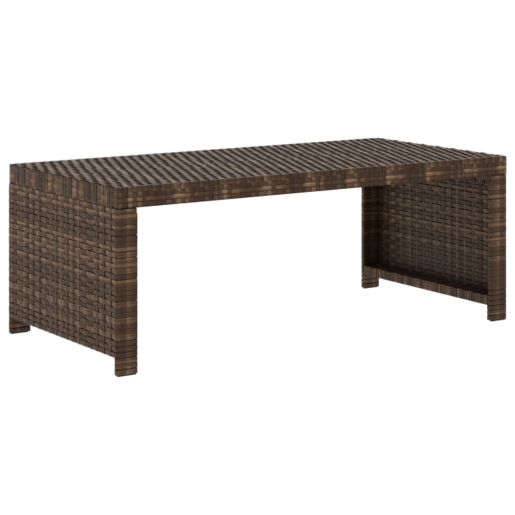 5-delige Loungeset met kussens poly rattan bruin