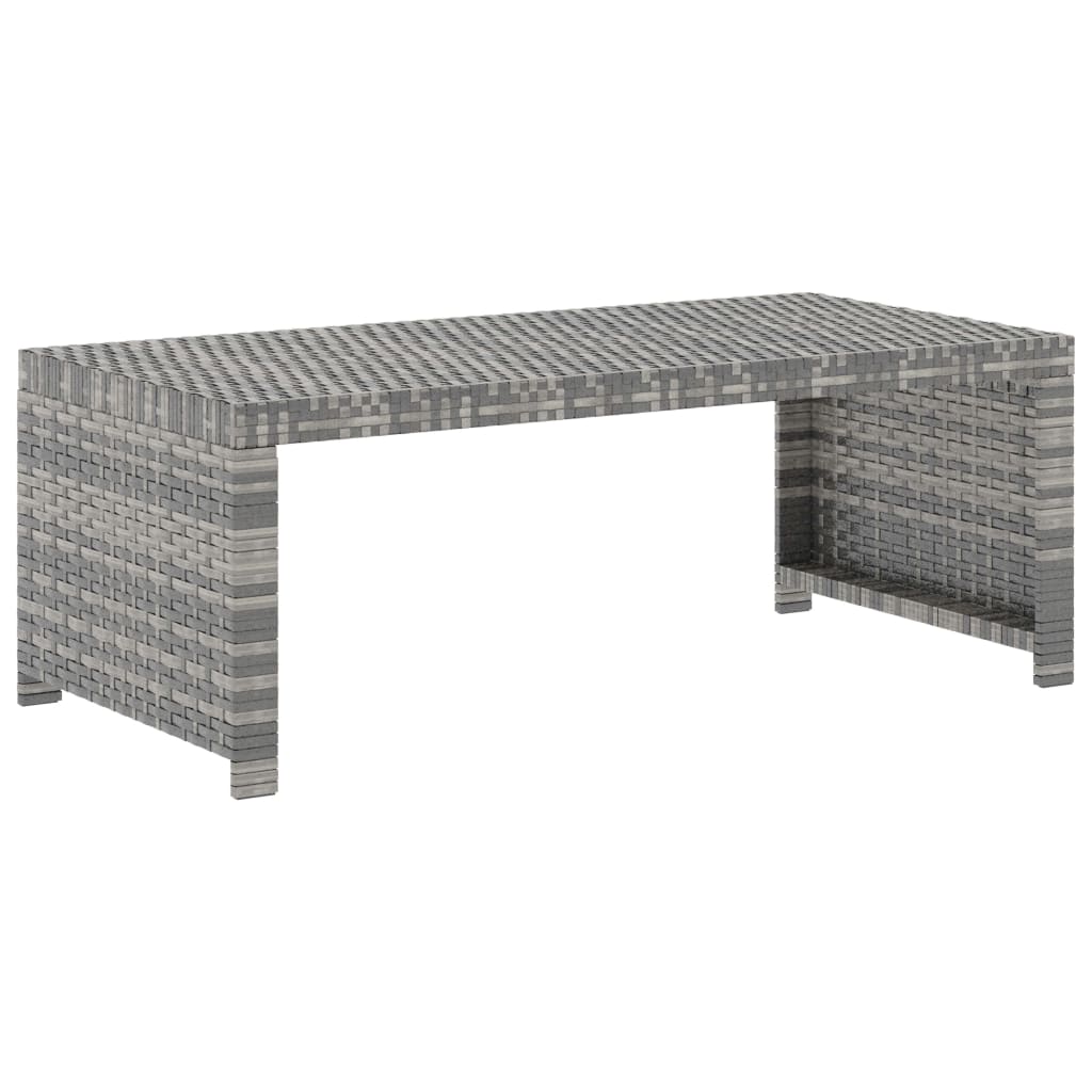 5-delige Loungeset met kussens poly rattan grijs