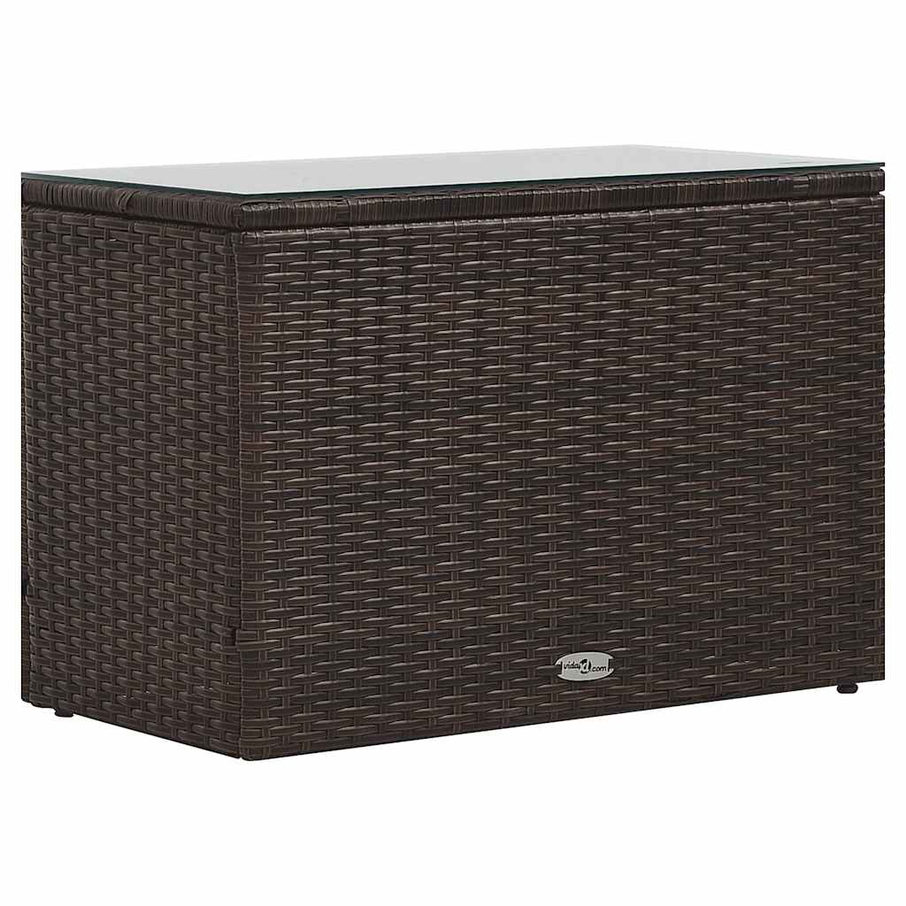 5-delige Loungeset met kussens poly rattan bruin