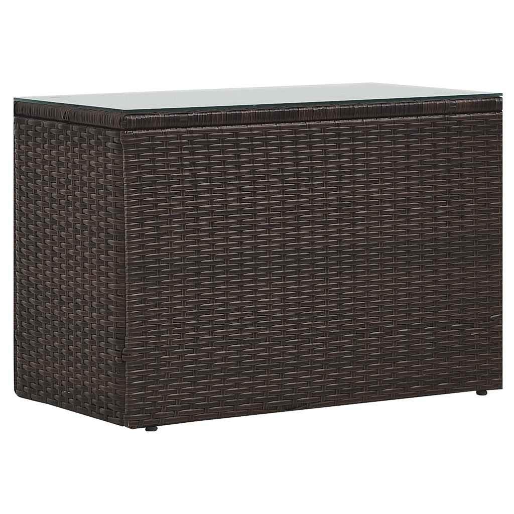 5-delige Loungeset met kussens poly rattan bruin