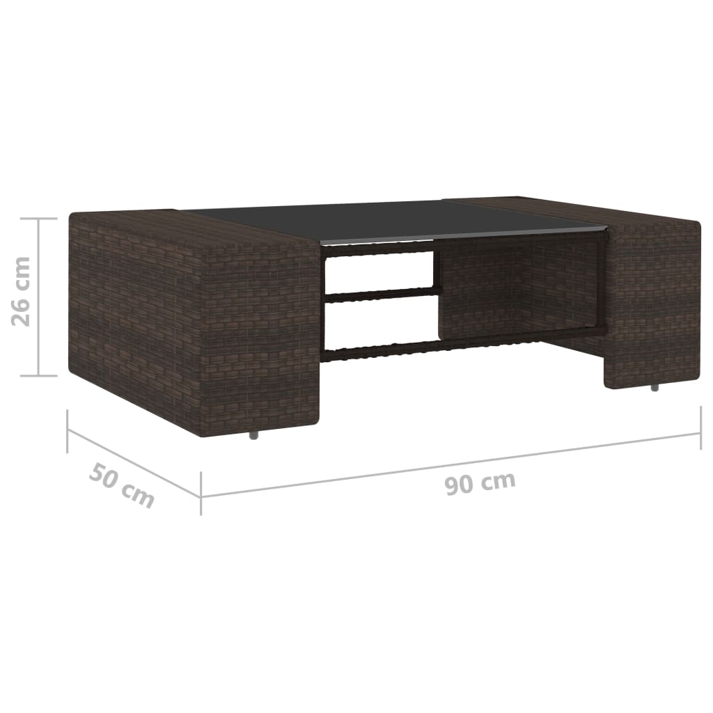 2-delige Loungeset poly rattan bruin