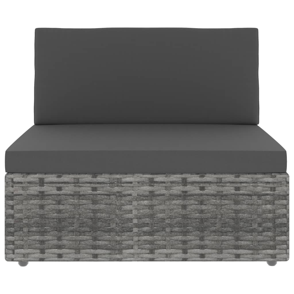 2-delige Loungeset poly rattan grijs