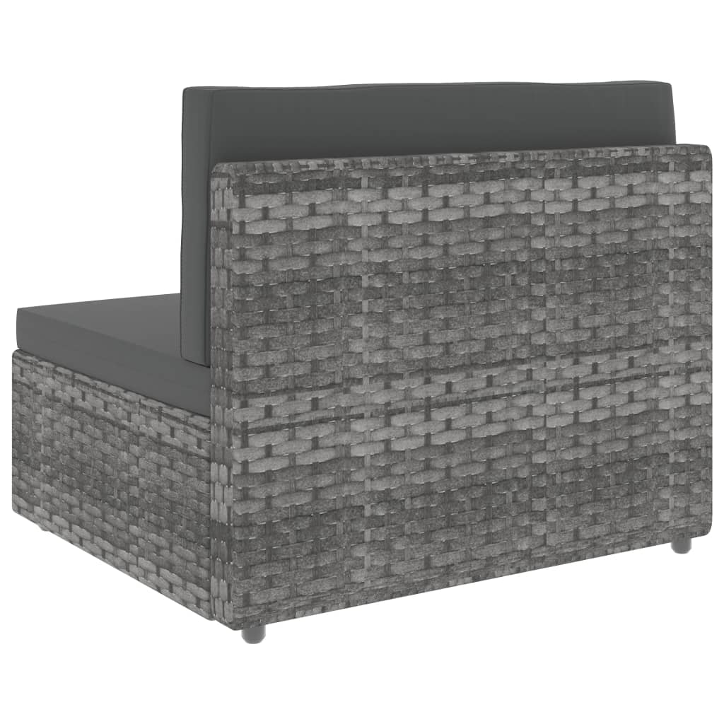 2-delige Loungeset poly rattan grijs