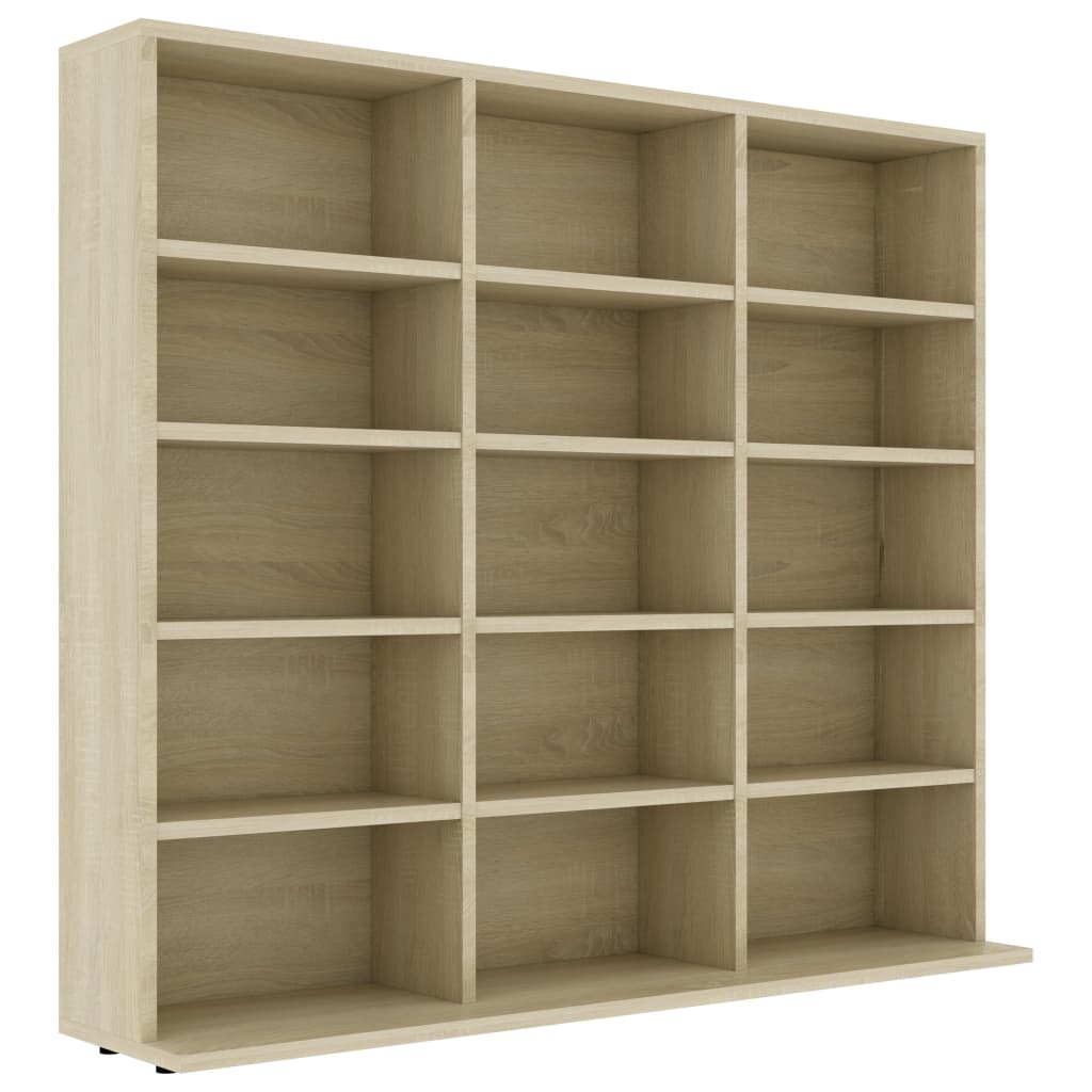 Cd-kast 102x23x89,5 cm bewerkt hout sonoma eikenkleurig