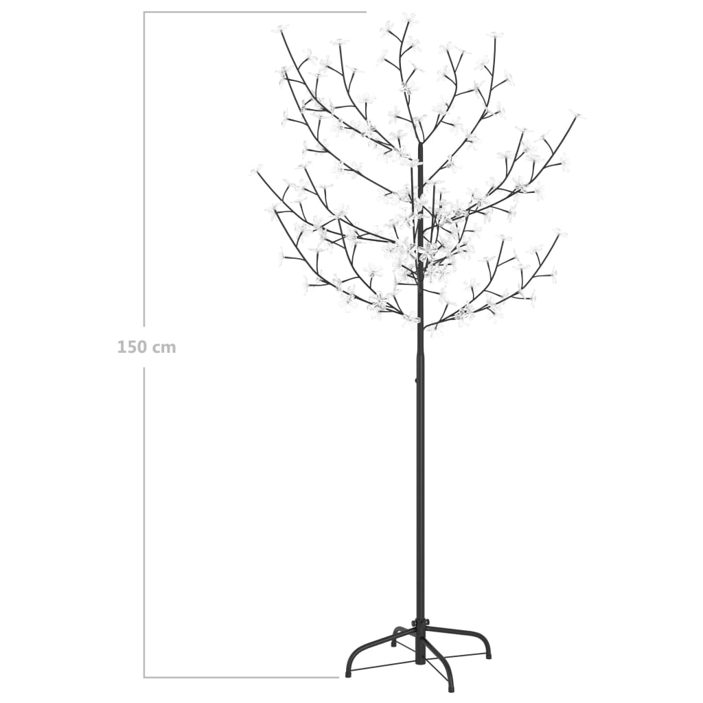 Kerstboom 120 LED's warmwit licht kersenbloesem 150 cm