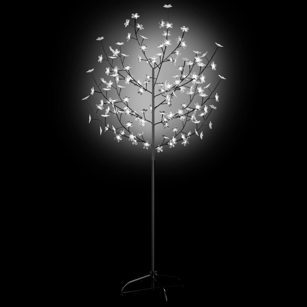 Kerstboom 120 LED's koudwit licht kersenbloesem 150 cm