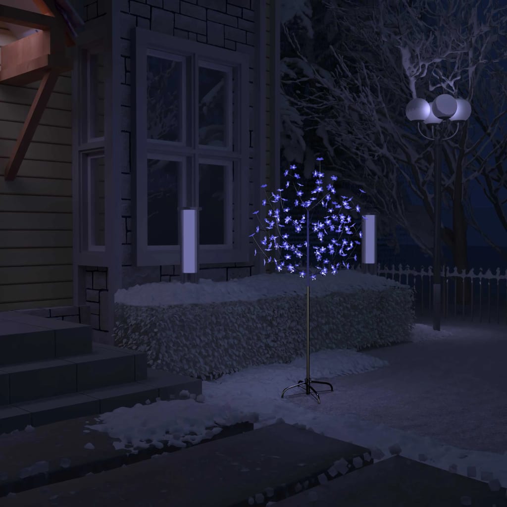 Kerstboom 120 LED's blauw licht kersenbloesem 150 cm