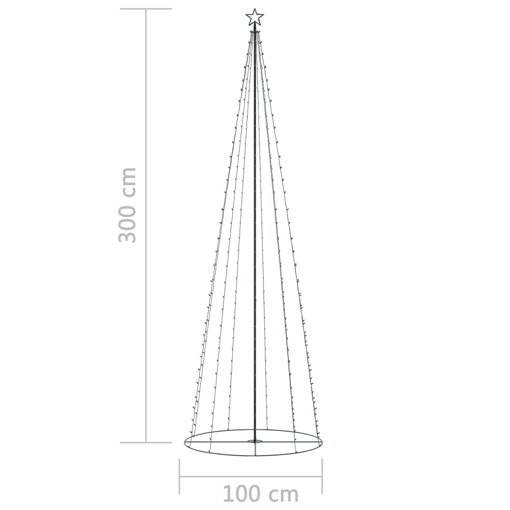 Kegelkerstboom 330 meerkleurige LED's 100x300 cm