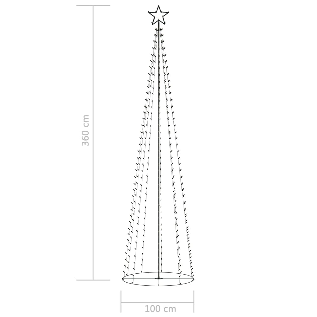 Kegelkerstboom 400 warmwitte LED's 100x360 cm