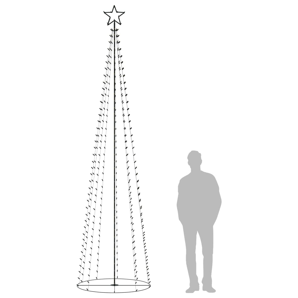 Kegelkerstboom 400 meerkleurige LED's 100x360 cm