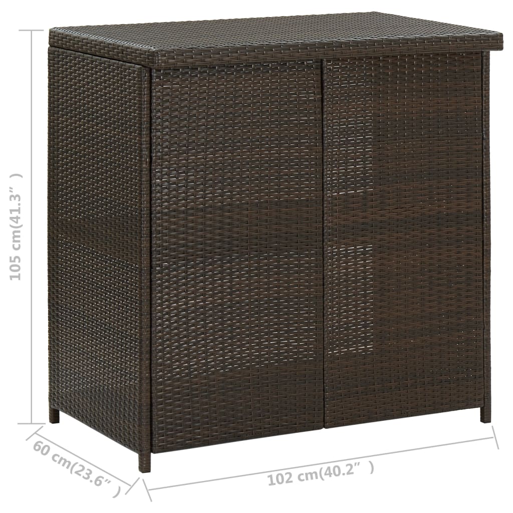 3-delige Barset poly rattan bruin