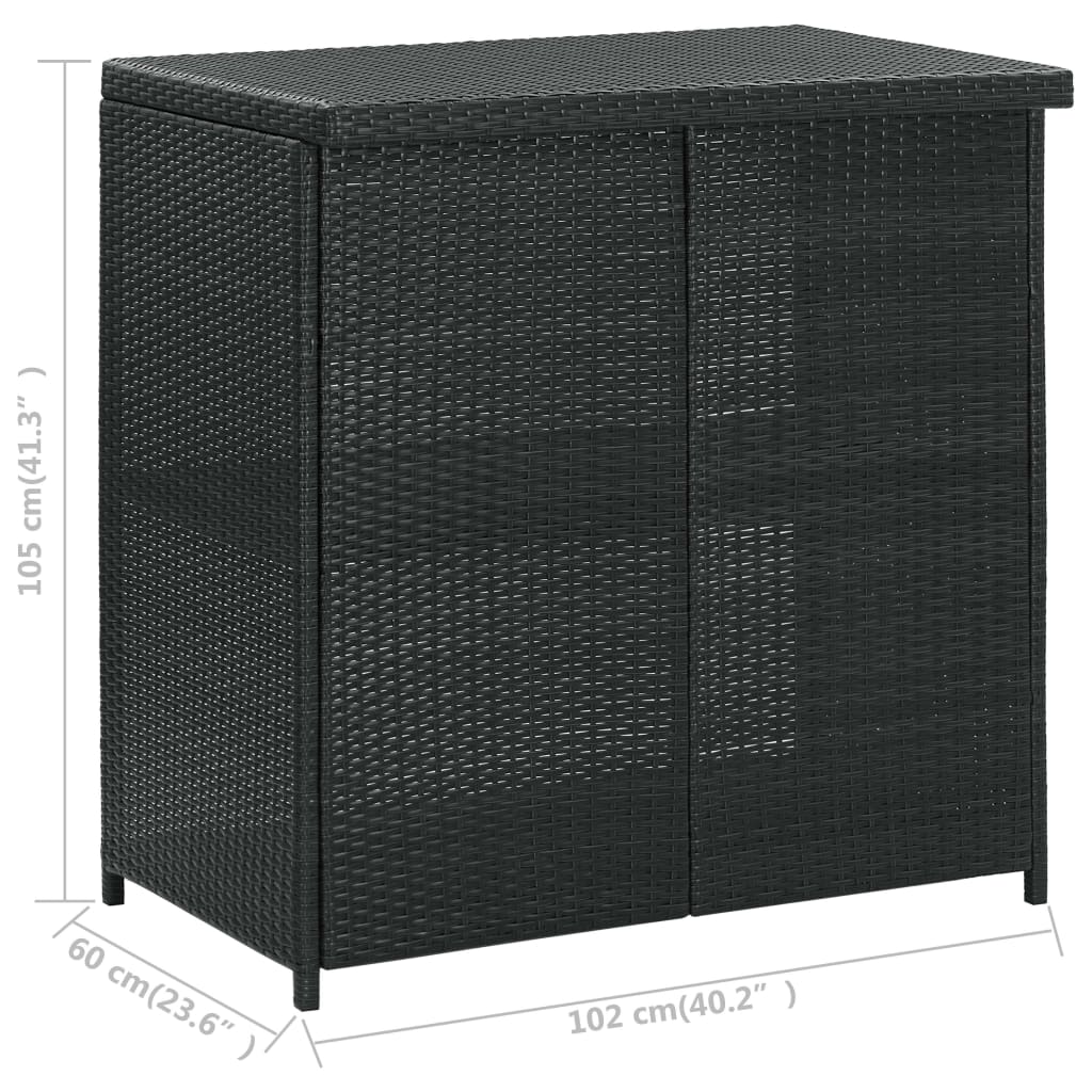 3-delige Barset poly rattan zwart