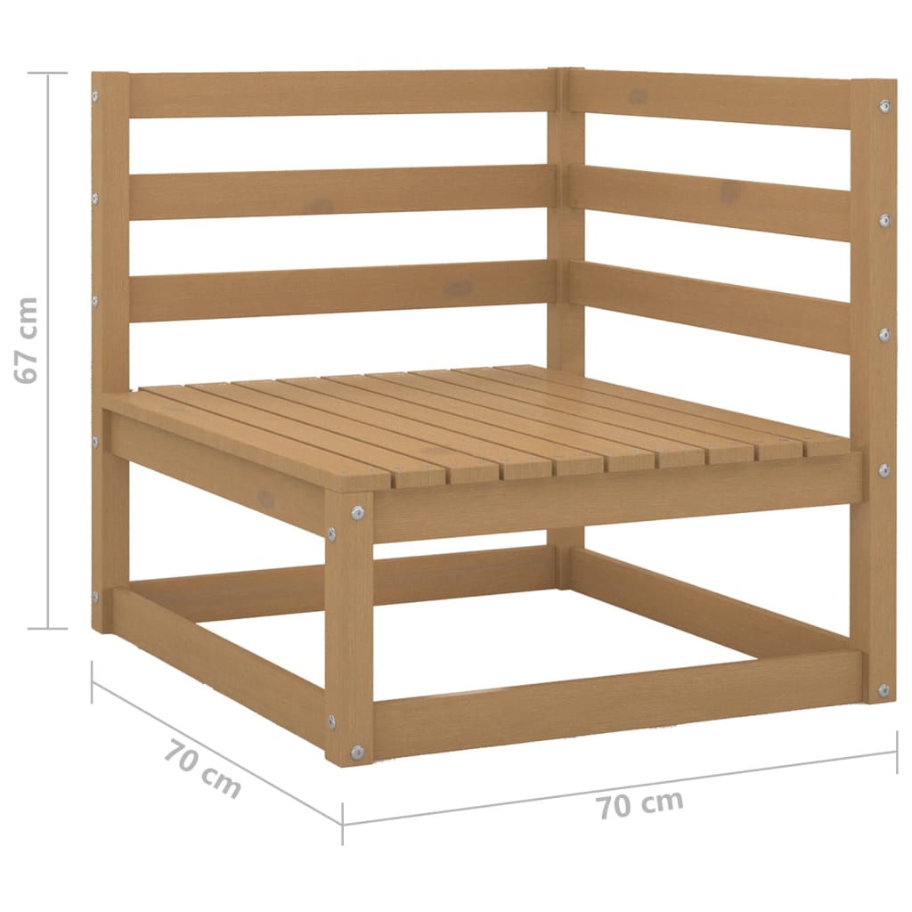 2-delige Loungeset massief grenenhout honingbruin