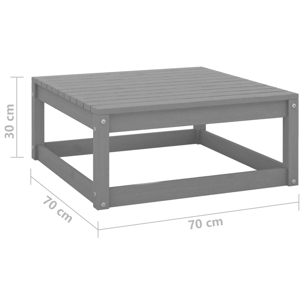 2-delige Loungeset massief grenenhout grijs