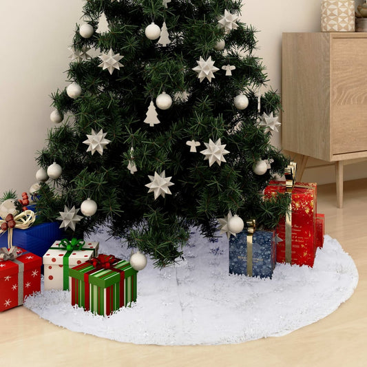 Kerstboomrok luxe 150 cm kunstvacht wit