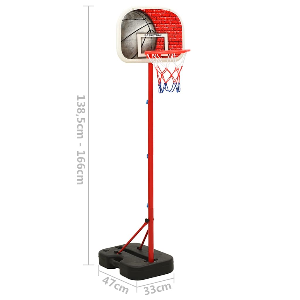 Basketbalset draagbaar verstelbaar 138,5-166 cm