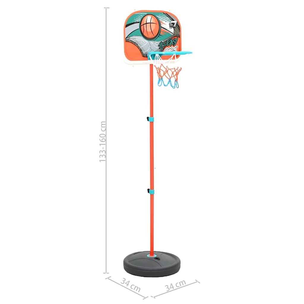 Basketbalset draagbaar verstelbaar 133-160 cm