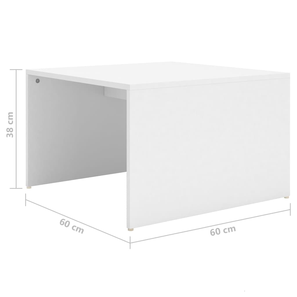 3-delige Salontafelset 60x60x38 cm bewerkt hout wit