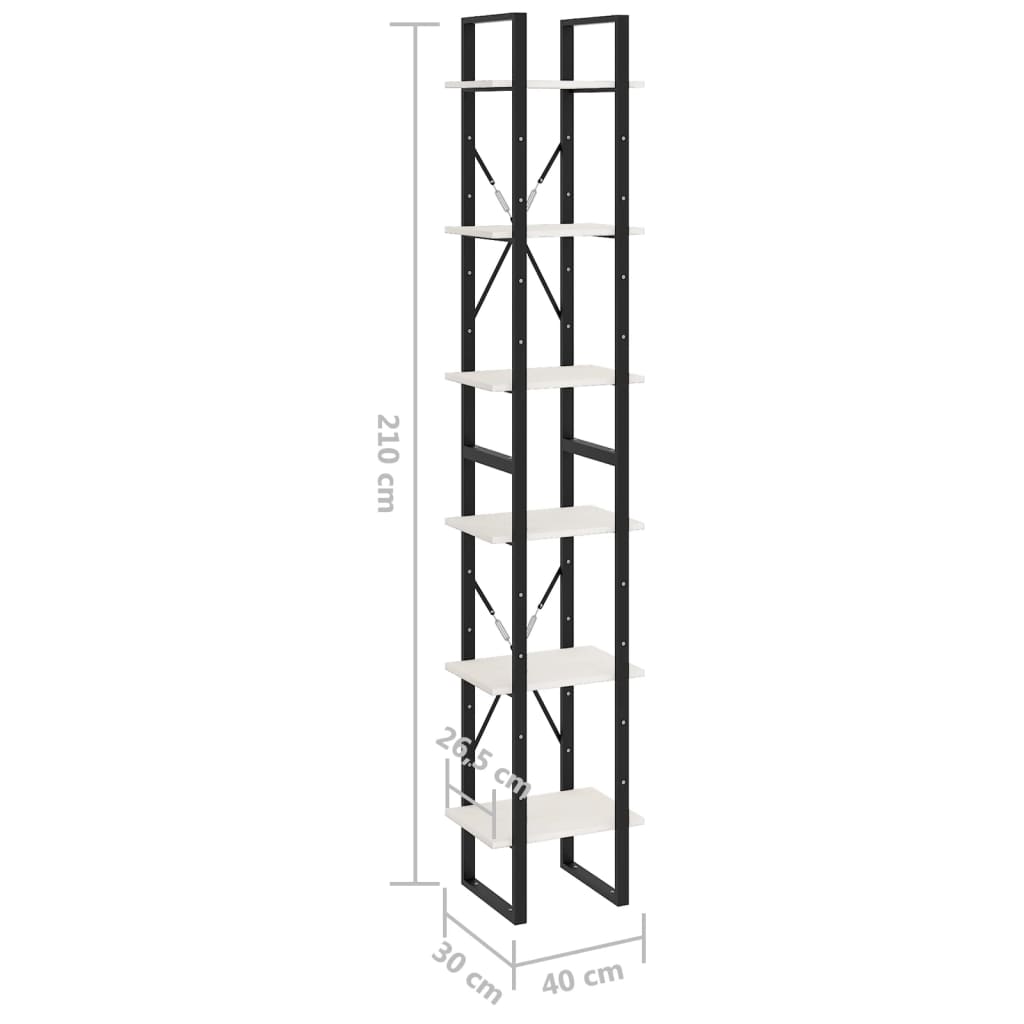 Hoge kast 40x30x210 cm massief grenenhout wit