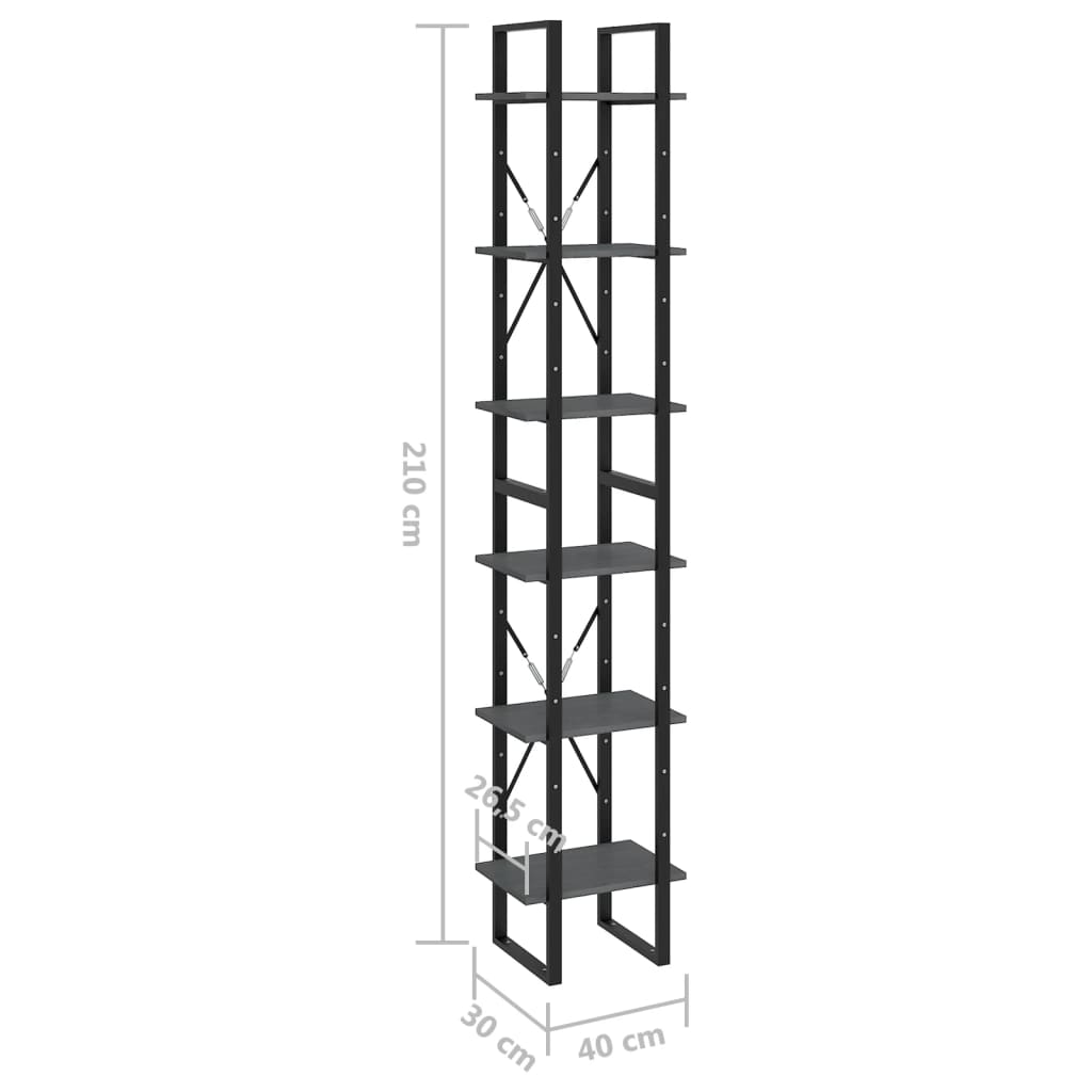 Hoge kast 40x30x210 cm massief grenenhout grijs